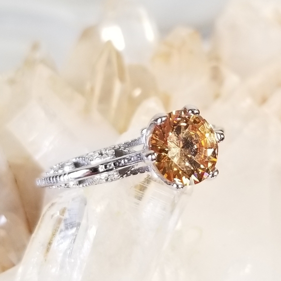 Jewelry - Genuine 2CT Padparadscha Sapphire 925 ring sz 6